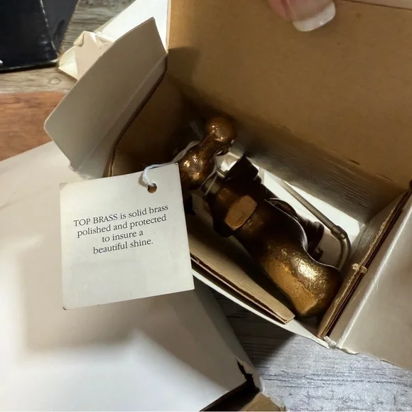 NIB Vintage Top Brass Alcohol Liquor Dispenser 3 Spigot Faucet Neo Art Oak Base.
